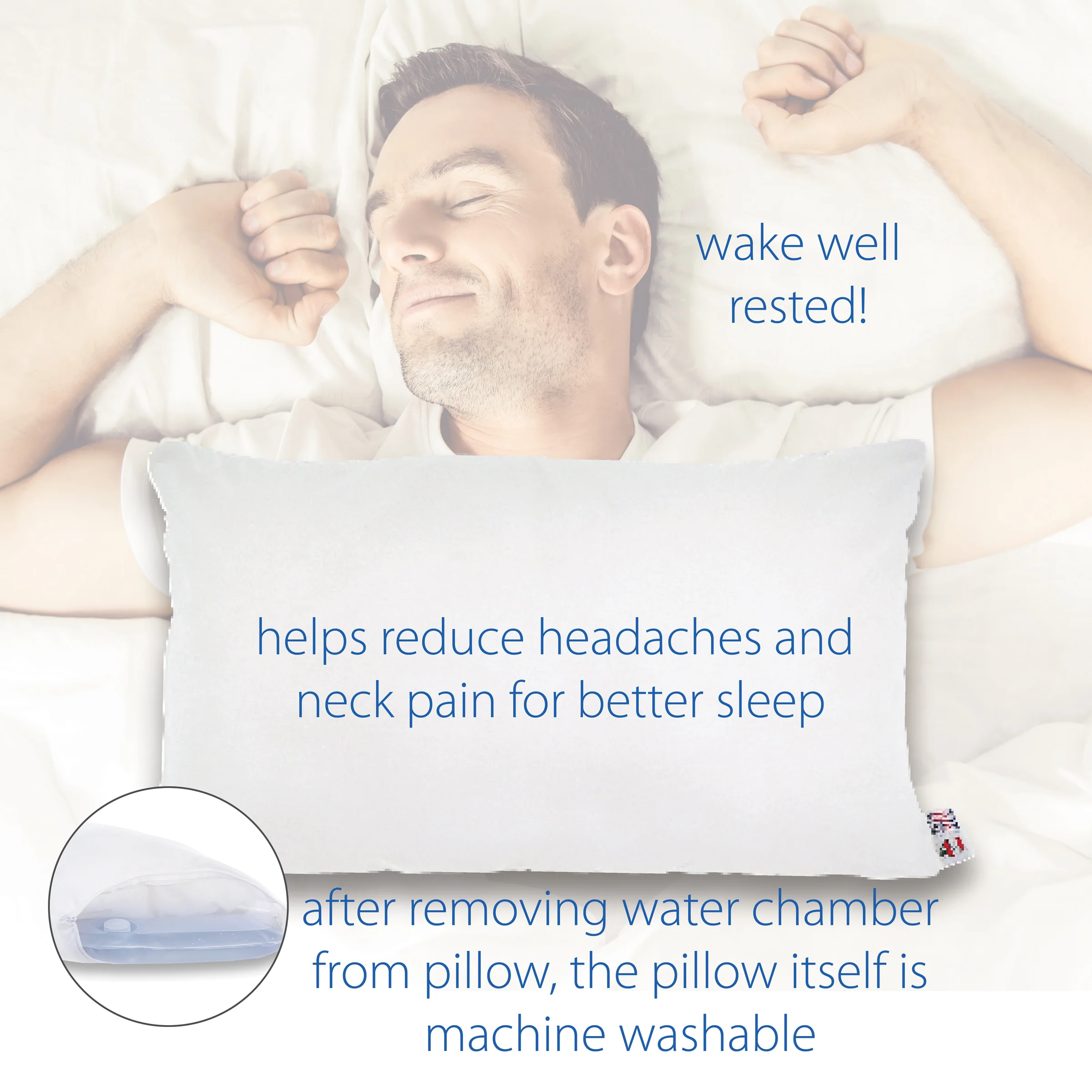 Tri-Core® Water Pillow Adjustable Cervical Support Pillow Tri-Core® Water Pillow Adjustable Cervical Support Pillow