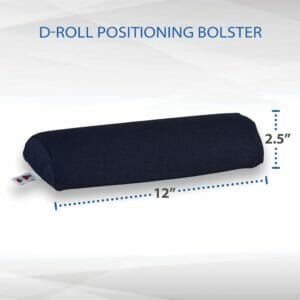 Cervical Foam Rolls - Blue 12" x 2 1/2" Half Foam D-Roll (Bottom Flat)