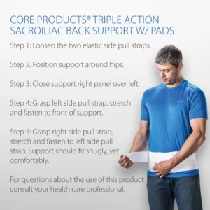 Triple Action Sacroiliac Back Support with Pads