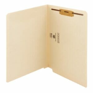 End Tab Fastener File Folders with Shelf-Master® Reinforced Straight-Cut Tab - Straight Cut, 1 Fastener on Right