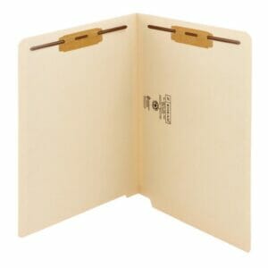 End Tab Fastener File Folders with Shelf-Master® Reinforced Straight-Cut Tab - Straight Cut, 2 Fasteners (11pt.)