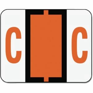 A-Z Smead BCCR Bar Style Color-Coded Roll Labels - C - Dark Orange