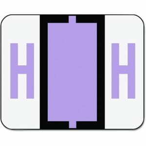 A-Z Smead BCCR Bar Style Color-Coded Roll Labels - H - Lavender