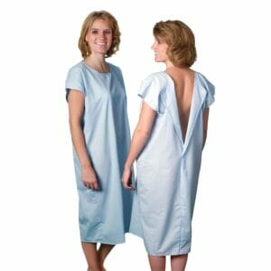 Blue Patient Gowns - Blue, Full Open (Small)