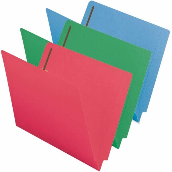 Colored End Tab Fastener Folders with Shelf-Master® Reinforced Tab