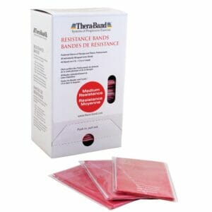 TheraBand Professional Latex Resistance Bands, 5 Foot, 30 Count - Red Medium Resistance