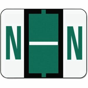 A-Z Smead BCCR Bar Style Color-Coded Roll Labels - N - Dark Green