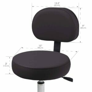 Pneumatic Massage Therapy Rolling Stool with Back