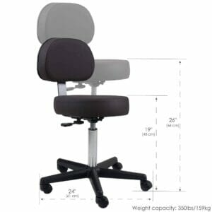 Pneumatic Massage Therapy Rolling Stool with Back