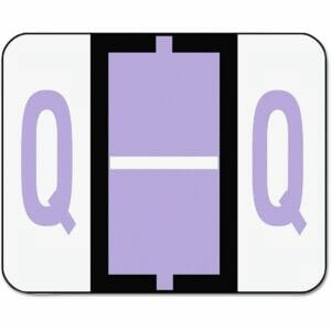 A-Z Smead BCCR Bar Style Color-Coded Roll Labels - Q - Lavender