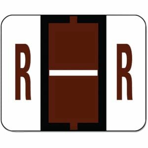 A-Z Smead BCCR Bar Style Color-Coded Roll Labels - R - Brown