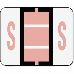 A-Z Smead BCCR Bar Style Color-Coded Roll Labels - S - Pink