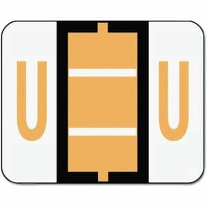 A-Z Smead BCCR Bar Style Color-Coded Roll Labels - U - Light Orange