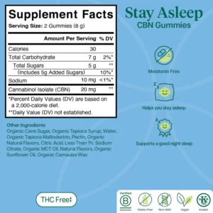 STAY ASLEEP CBN SLEEP GUMMIES Charlotte's Web Not for Resale in CA, VA, or GA