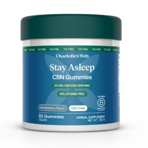 STAY ASLEEP CBN SLEEP GUMMIES Charlotte's Web Not for Resale in CA, VA, or GA STAY ASLEEP CBN SLEEP GUMMIES Charlotte's Web Not for Resale in CA, VA, or GA